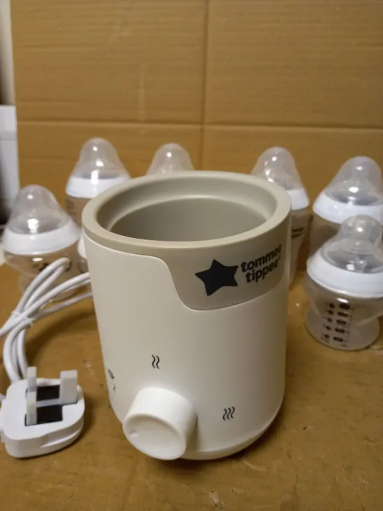 TOMMEE TIPPEE STERILISER, BOTTLE WARMER AND BOTTLE BUMPER SET