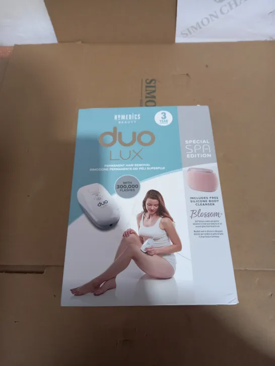 BOXED HOMEDICS DUO LUX PERMANENT HAIR REMOVAL SPECIAL SPA EDITION