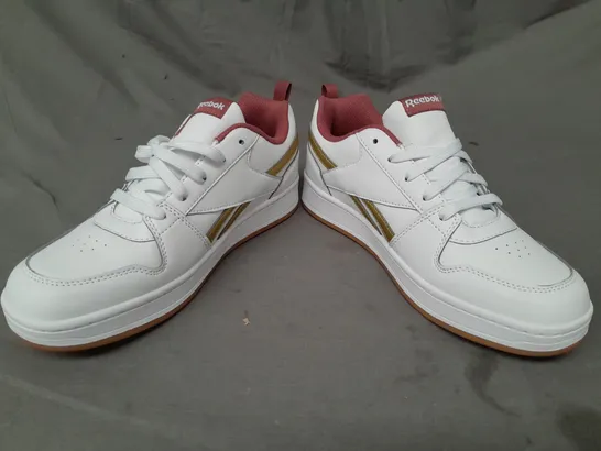 PAIR OF REEBOK TRAINERS IN WHITE/BERRY/GOLD UK SIZE 5.5