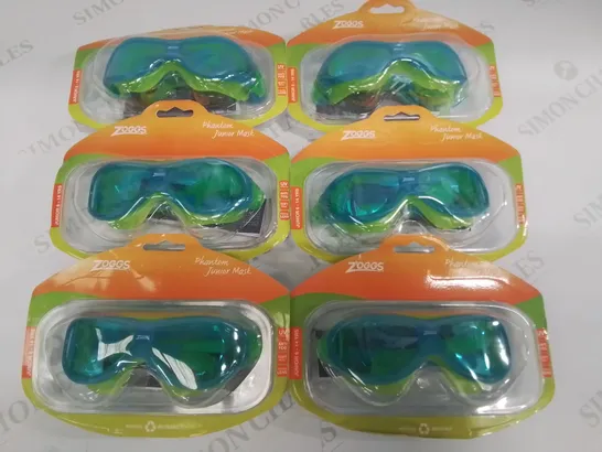 LOT OF 6 BRAND NEW ZOGGS PHANTOM JUNIOR MASK SWIM GOGGLES - 6-14 YRS