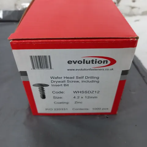 BOXED EVOLUTION ZINC WAFER HEAD SELF DRILLING DRYWALL SCREW (4.2 x 12mm) (APPROXIMATELY 1000pcs)