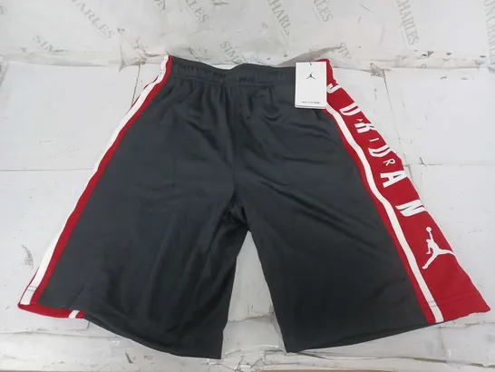 JORDAN AIR HBR SHORTS IN BLACK/RED/WHITE - 11-12