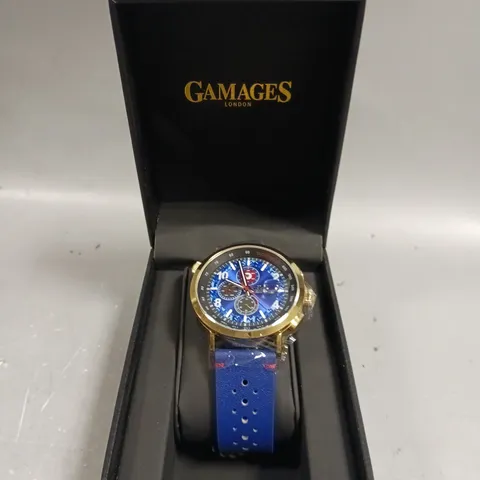 GAMAGES OF LONDON LIMITED EDITION HAND ASSEMBLED TARGET RACER AUTOMATIC BLUE