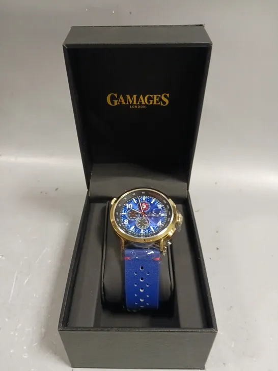 GAMAGES OF LONDON LIMITED EDITION HAND ASSEMBLED TARGET RACER AUTOMATIC BLUE