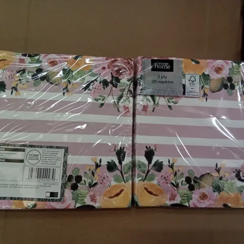 PALLET OF 210 BOXES OF FLORAL STRIPE NAPKINS 8PCS