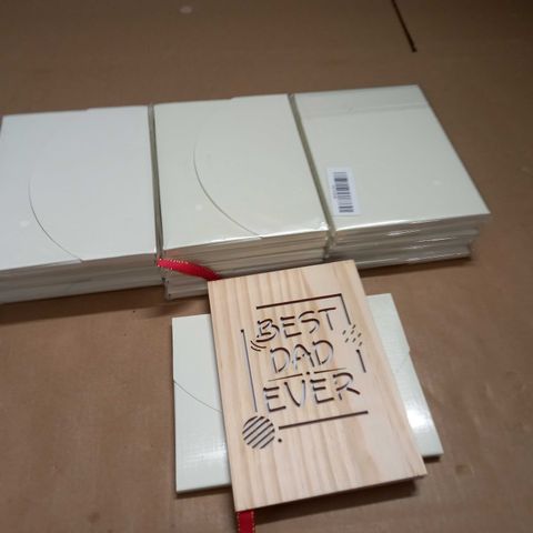 LOT OF 15 "BEST DAD EVER" WOODEN CARDS