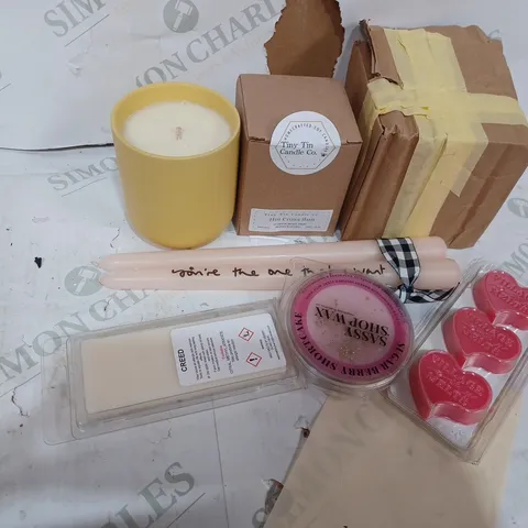 BOX OF ASSORTED SCENTED  CANDLES  