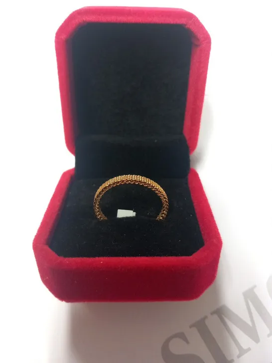 BERING GOLD PLATED MESH INNER RING SIZE 8