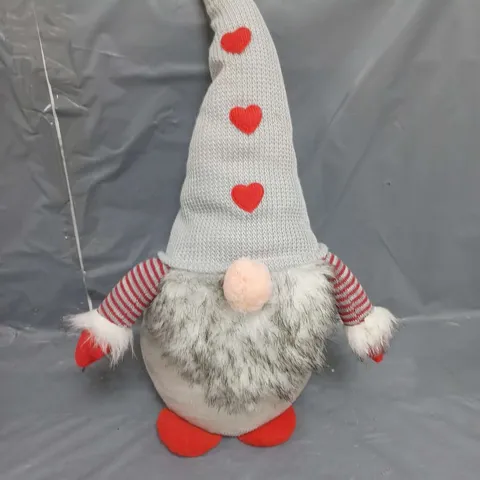 FESTIVE GONK DOORSTOP 41CM GREY/RED