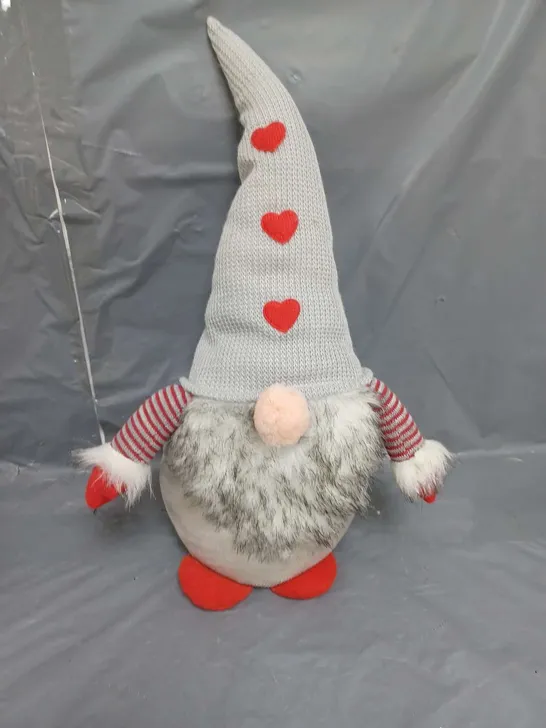 FESTIVE GONK DOORSTOP 41CM GREY/RED