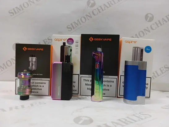 LOT OF APRROX 18 ASSORTED VAPES TO INCLUDE - GEEKVAPE 1FC - GEEKVAPE Z SUBOHM SE TANK - ASPIRE FLEXUS BLOK ETC