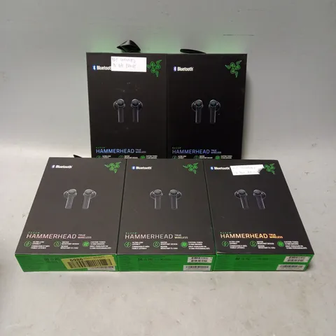 BOXED OF APPROXIMATELY 5  RAZER HAMMERHEAD TRUE WIRELESS EARPHONES 