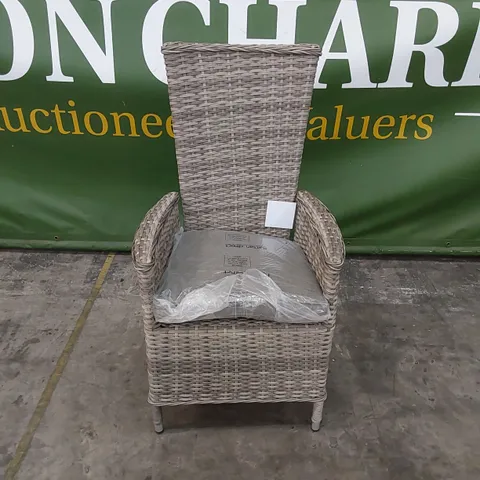 CAMBRIDGE RATTAN RECLINER CHAIR WITH CUSHION