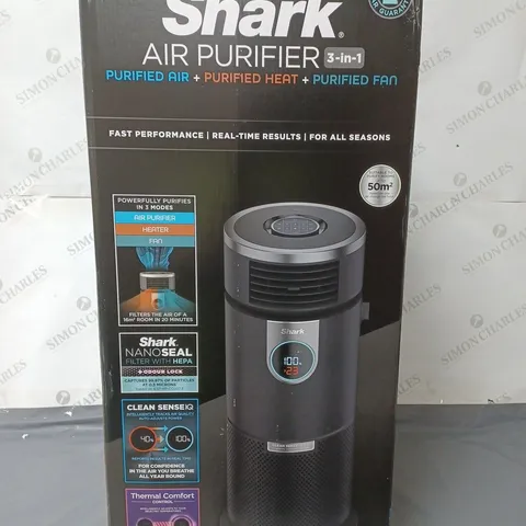 BOXED OUTLET SHARK 3 IN 1 AIR PURIFIER, HEATER & FAN