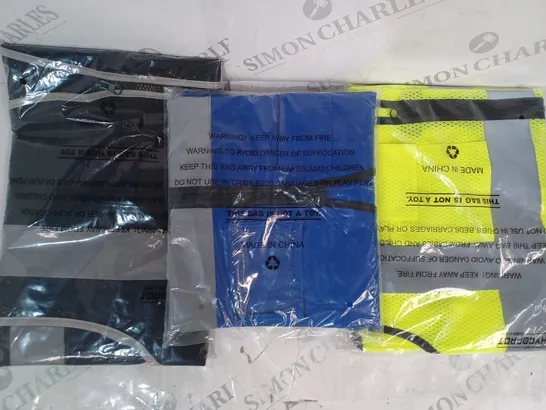 APPROXIMATELY 5 ASSORTED HI-VIS SAFETY VESTS IN VARIOUS COLOURS AND SIZES