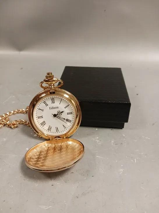 MENS EDISON POCKET WATCH WITH CHAIN