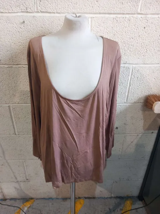 APPROXIMATELY 7 BRAND NEW DESTELLO EVERYDAY SCOOP NECK MODAL 3/4 SLEEVE TOP MOCHA