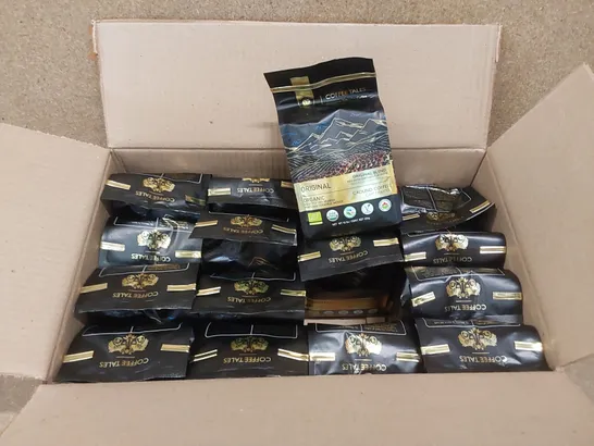 BOX OF APPROX 16 X BAGS OF COFFEE TALES ORIGINAL BLEND GROUND COFFEE - 454G PER BAG // EXP: 27/04/25