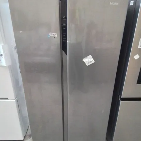 HAIER FREESTANDING AMERICAN STYLE FRIDGE FREEZER IN SILVER 528L - COLLECTION ONLY  -