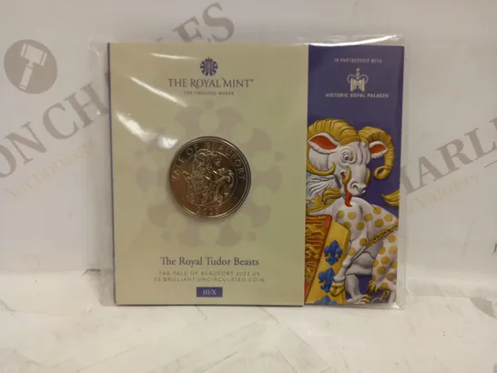 THE ROYAL MINT THE ROYAL TUDOR BEASTS THE YALE OF BEAUFORT 2023 UK £5 BRILLIANT UNCIRCULATED COIN