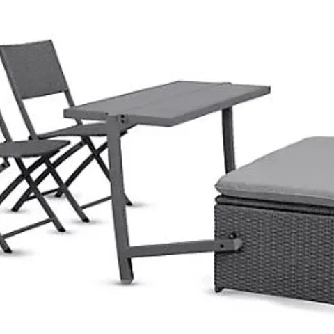 MY GARDEN STORIES MULTIFUNCTIONAL GARDEN STORAGE BENCH &2X CHAIRS GREY