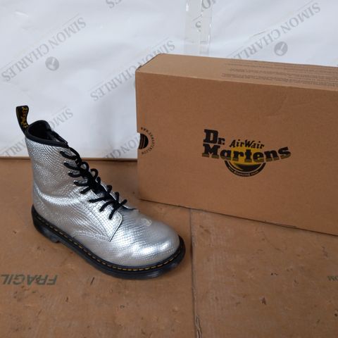 DR. AIRWAIR MARTENS SILVER SNAKE BOOTS - SIZE UK 4 