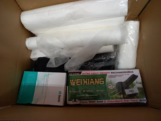 BOX OF APPROXIMATELY 20 ASSORTED ITEMS TO INCLUDE MEDICAL COMPRESSION STOCKINGS, EMS ABDOMINAL MUSCLE TONER, WEI XIANG LIGHTWEIGHT RECHARGEABLE TRIMMER, ETC