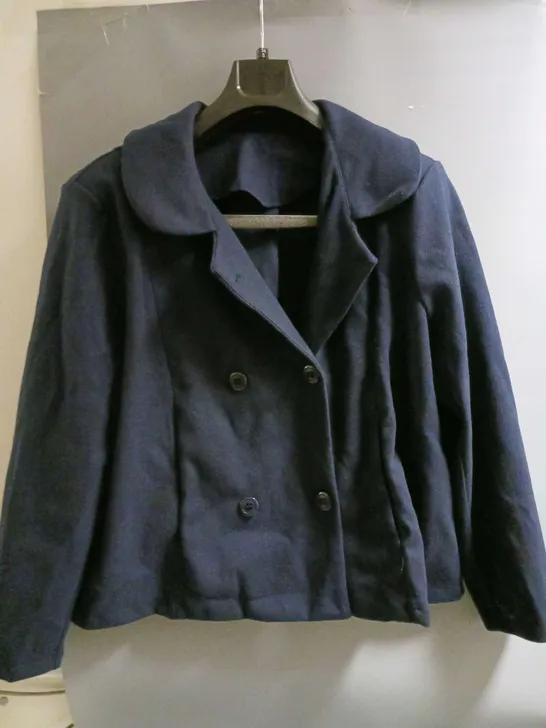 KIM AND CO LADIES SWING COAT NAVY XXL