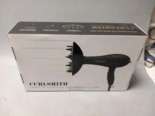 BOXED CURLSMITH DEFRIZZION DRYER AND XXL DIFFUSER FOR CURLY, WAVY AND OILY HAIR