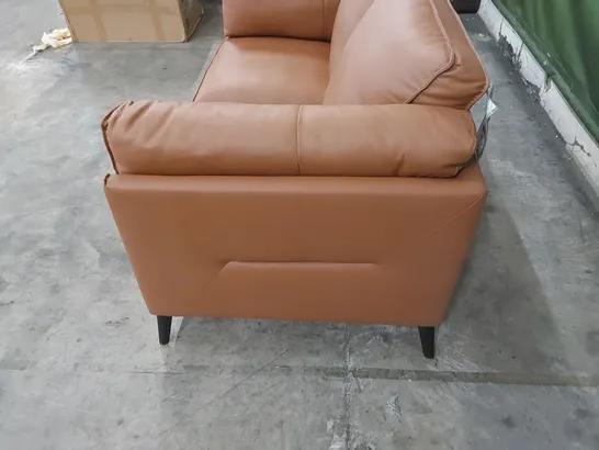 DESIGNER SASHA 2 SEATER TAN LEATHER SOFA