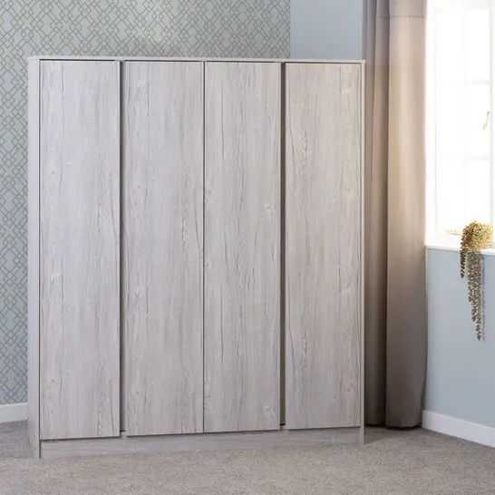 BOXED MALVERN 4 DOOR WARDROBE (3 BOXES)