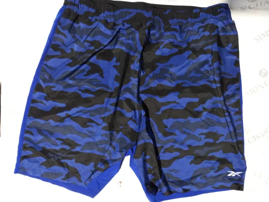 REEBOK SPEEDWICK SHORTS IN BLUE CAMO SIZE XL