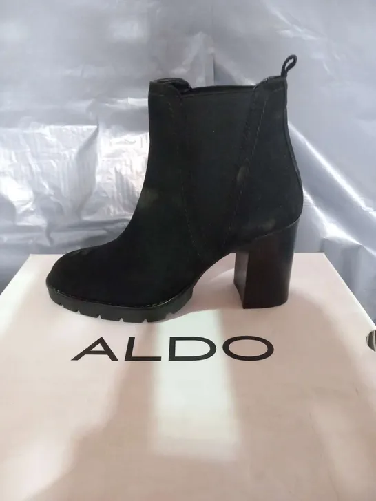 BOXED ALDO GALOREVIA BLACK ANKLE BOOTS SIZE 3