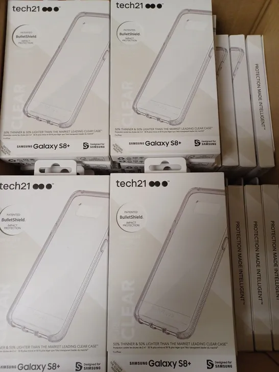 LOT OF APPROX. 72 BRAND NEW BOXED TECH 21 T21-5603 PURE CLEAR CASE COVER WITH BULLETSHIELD 2M DROP PROTECTION FOR SAMSUNG GALAXY S8+ 