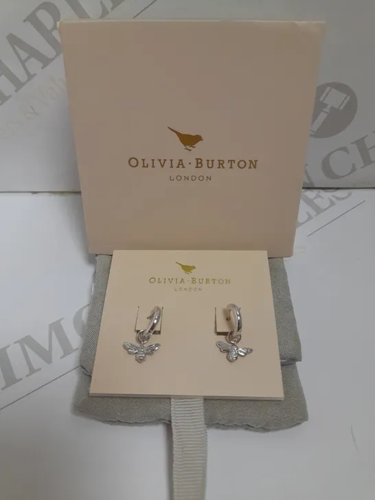 OLIVIA BURTON LUCKY BEE SILVER HOOP EARRINGS  RRP £45