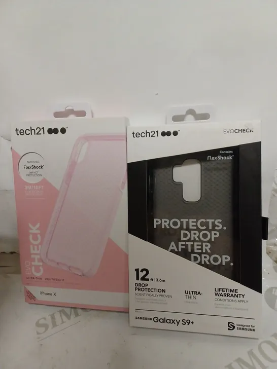 LOT OF 75 X TECH21 EVO CHECK CASE FOR SAMSUNG GALAXY S9 PLUS - SMOKEY/BLACK - 4 X TECH21 T21-5857 - EVO CHECK IPHONE X ROSE TINT