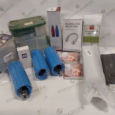 13 BRAND NEW ITEMS TO INCLUDE: PACK OF 50 ALUMINIUM CONTAINERS, 3 X YOTOO RECOIL AIR HOSE