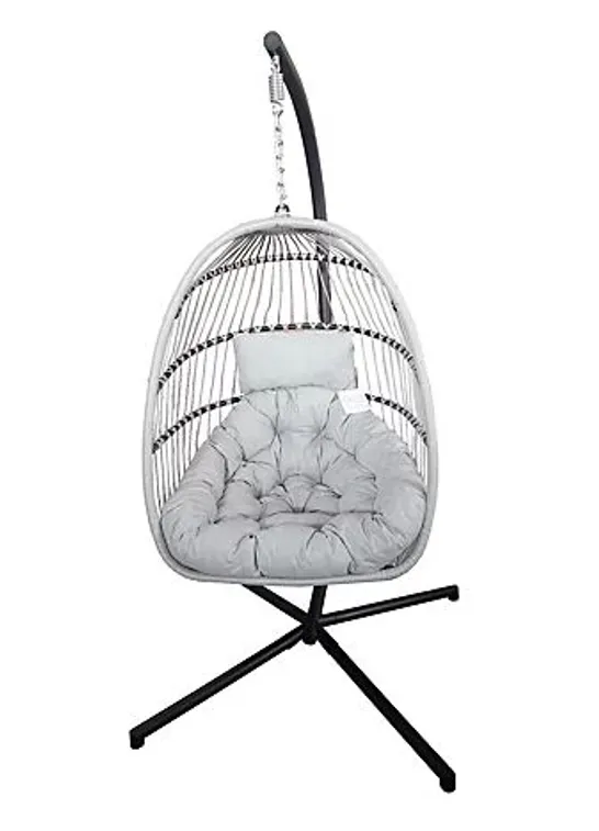 INNOVATORS HOLLY FOLDING COCOON EGG CHAIR LIGHT GREY