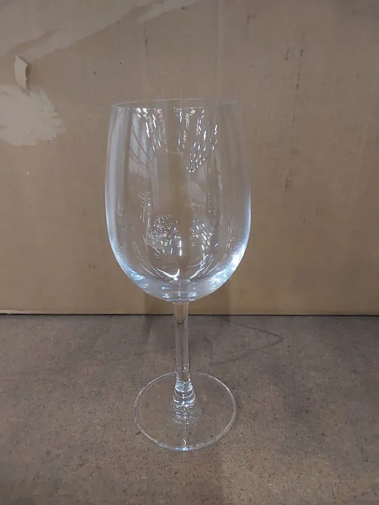 BOXED SET OF APPROX 6 NUDE GLASS STEMWARE DRINKING GLASSES (1 BOX)