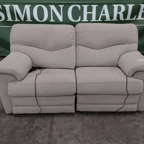 QUALITY BRITISH MANUFACTURED DESIGNER G PLAN STRATFORD 2 SEATER POWER RECLINING CHAIR NOTTING HILL COBBLESTONE FABRIC