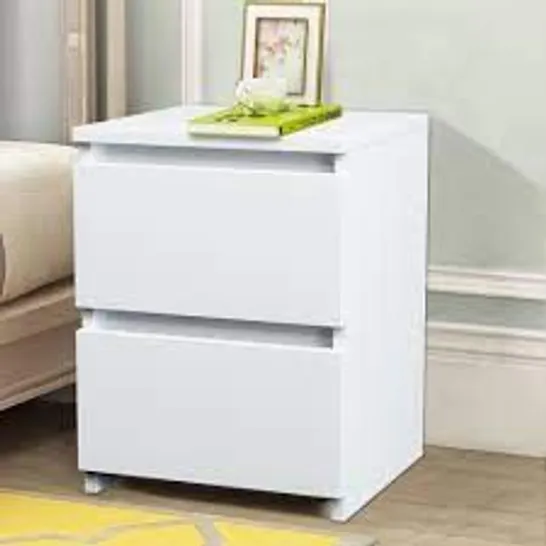 BRAUNSTEIN 2 DRAWER CHEST OF DRAWERS COLOUR: WHITE