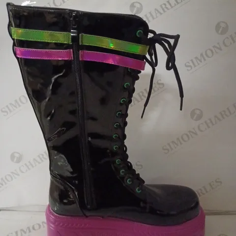 PAIR OF KOI WOMEN'S ELECTRIC TOMORROW STOMPER RAVE BOOTS SIZE 6