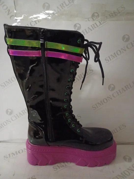 PAIR OF KOI WOMEN'S ELECTRIC TOMORROW STOMPER RAVE BOOTS SIZE 6