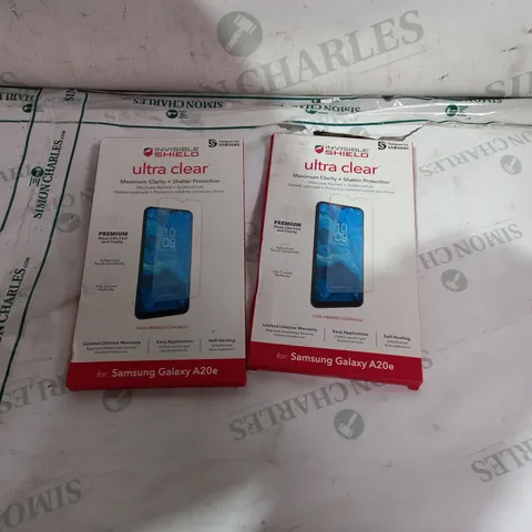BOX OF A SIGNIFICANT QUANTITY OF ASSORTED INVISIBLE SHIELD ULTRA CLEAR SCREEN PROTECTORS