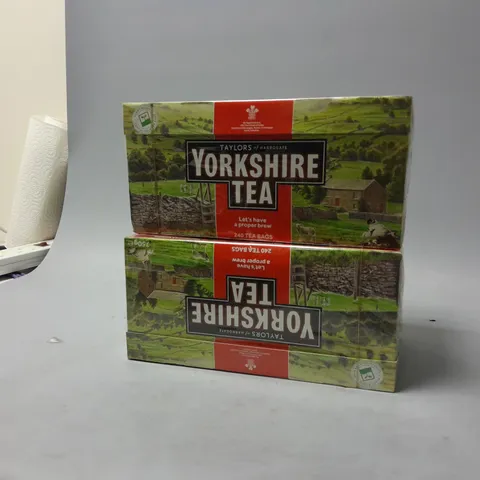 TWO YORKSHIRE TEA BAG BOXES