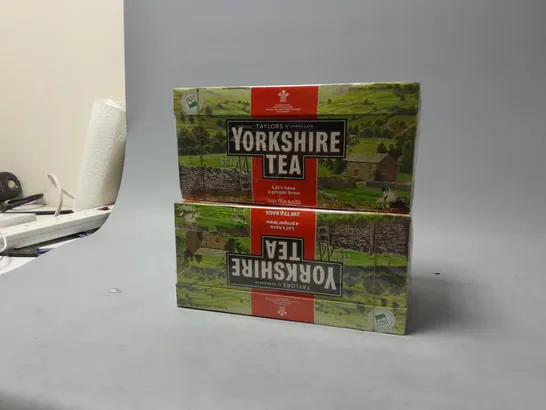 TWO YORKSHIRE TEA BAG BOXES