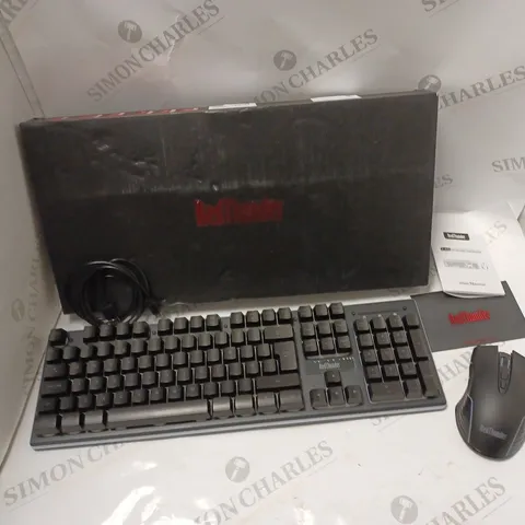 BOXED REDTHUNDER 2.4G RECHARGEABLE WIRELESS KEYBOARD AND MOUSE, WITH USB CABLE AND INSTRUCTIONS