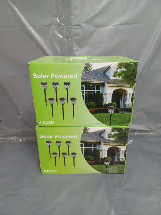 2X GARDEN PATH LIGHT 6 PACK SOLAR POWERED