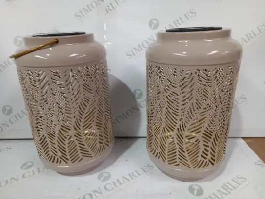 GARDEN REFLECTIONS SET OF 2 PATTERNED SOLAR LANTERNS