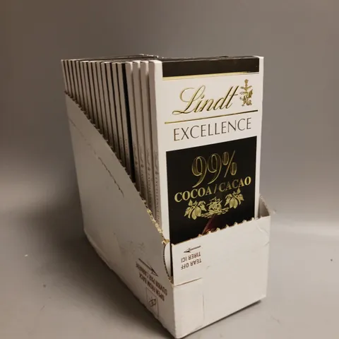 BOX OF 18 LINDT EXCELENCE 99% COCOA DARK ABSOLUDE 50G EACH